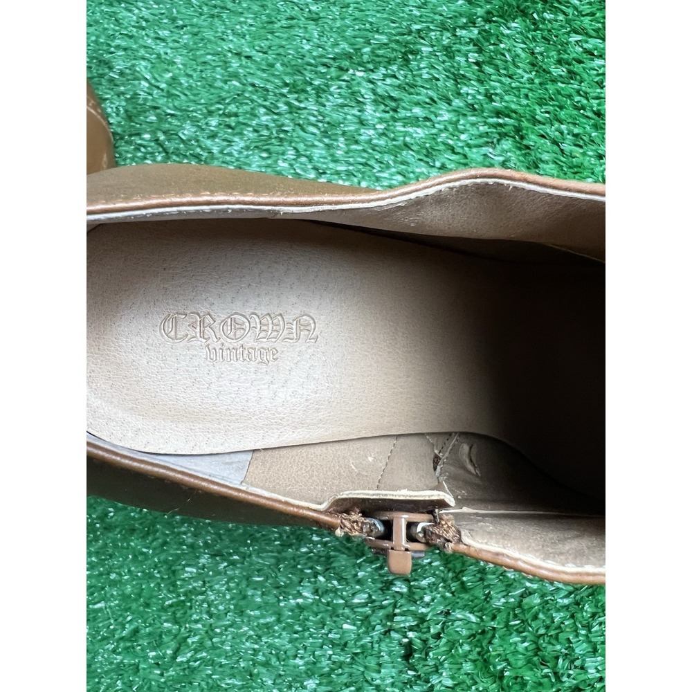 Crown Vintage Tessford Leather Block Heels 9.5 Lace Up Platform Oxfords Shoes - Picture 6 of 12